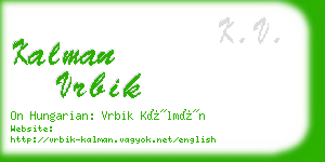 kalman vrbik business card